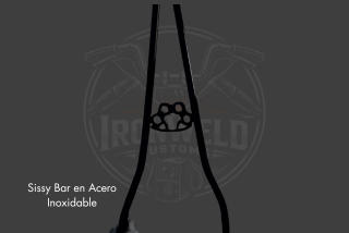 Manillar custom en acero inoxidable fabricado artesanalmente por Miguel Leal mediante soldadura TIG